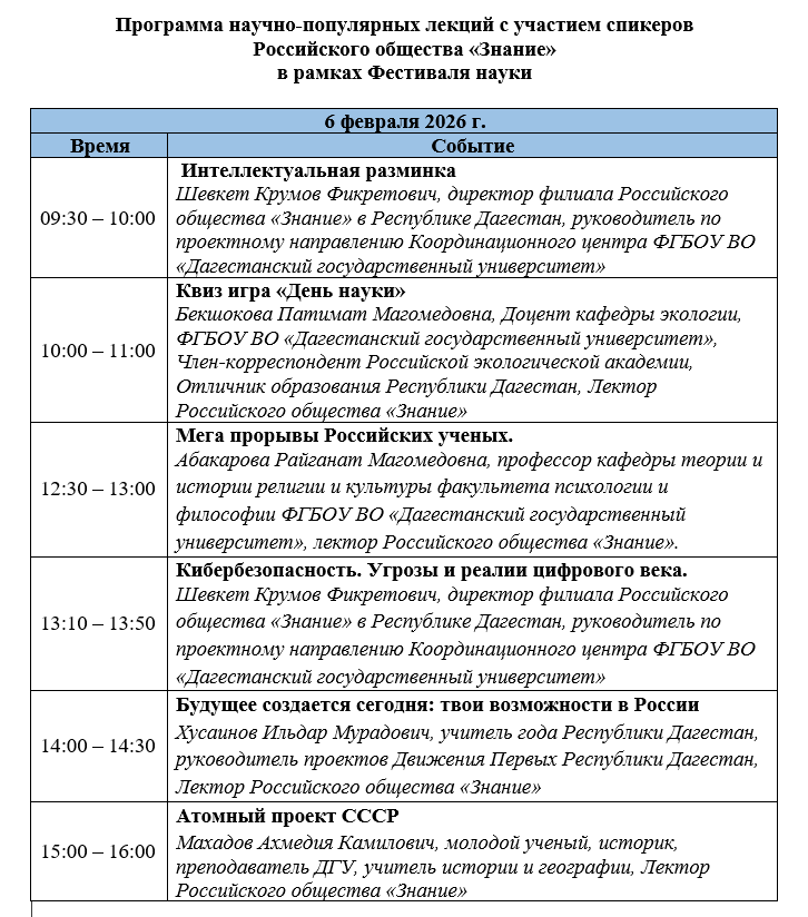 В Дагестане проходит Неделя науки